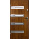 Drzwi zewnętrzne REA lakomat inox złoty dąb 90 lewe RADEX