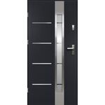 Drzwi zewnętrzne LUNA lak-pas inox antracyt 90 lewe RADEX