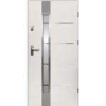 Drzwi zewnętrzne LUNA lak-pas inox białe 80 prawe RADEX