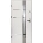 Drzwi zewnętrzne LUNA lak-pas inox białe 90 lewe RADEX