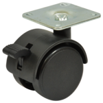 Kółko meblowe 40 mm/25 kg z hamulcem płyta mocująca
