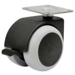 Kółko meblowe 50 mm/40 kg z hamulcem płyta mocująca do paneli
