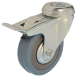 Zestaw jezdny obrotowy z hamulcem 100 mm/65 kg otwór mocujący bieżnik gumowy