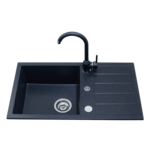 Zlewozmywak granitowy Fox New grafit 76 x 44 cm