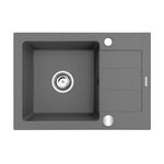 Zlewozmywak granitowy Rodos szary beton 68 x 44 cm