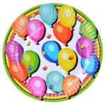 Talerz kolorowe party papierowy średni 