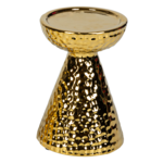 Świecznik ceramiczny 19,5 cm złoty