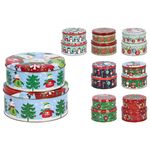 Pudełko metalowe z nadrukiem świątecznym 2 sztuki mix