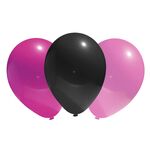 Balon "Horror party" 18 cm różowo-czarny