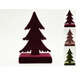 Figurka drewniana flokowana Choinka 16 cm