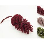 Zawieszka drewniana flokowana Szyszka 15 cm