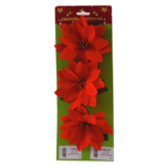 Poinsecja kwiat 3 sztuki 13 cm