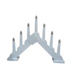 Świecznik adwentowy drewniany 7 LED ciepłe białe światło