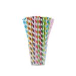 Słomki papierowe dekoracyjne biodegradowalne 25,5 cm mix