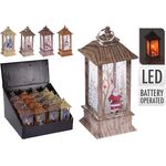 Latarnia Mikołaj LED ciepłe białe światło 13 cm mix wzorów