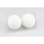 Bombka styropianowa zdobiona 9,5 cm biały 2 sztuki