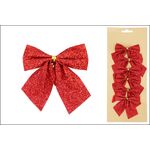 Kokardy czerwone brokatowe 6 sztuk