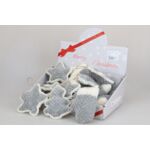 Zawieszka tekstylna szara łapka / gwiazda / choinka