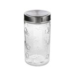 Pojemnik szklany z metalową pokrywką dekoracja łapki 1300 ml