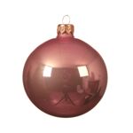 Bombka szklana błyszcząca różowa 10 cm 4 sztuki