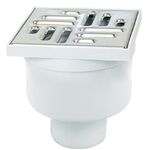 Wpust z metalową kratką z prostym odpływem popiel/Srebrny 10 x 10 x 11,8 cm MAXPOL