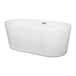 Wanna wolnostojąca akrylowa 157 x 74 x 61 cm z przelewem Kerra