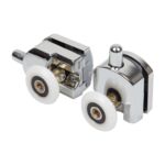 Rolki do kabin duże dolne chrom ⌀25 mm Kerra