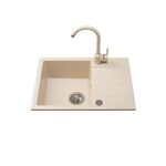 Zestaw zlewozmywak granitowy Metro 1 komora krótki ociekacz pure sand 62 x 44 x 19,5 Miló