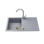 Zestaw zlewozmywak granitowy Metro 1 komora długi ociekacz dior gray 76 x 44 x 19,5 Miló