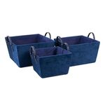 Koszyk do przechowywania kwadratowy niebieski 26 x 26 x 16 cm z uchwytami