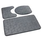 Dywanik łazienkowy SUMBA kpl 3 szt.szary 45x75+45x35+35x44 Euromat