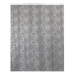 Zasłonka prysznicowa 180 x 180 cm poliester białe okręgi na szarym tle AWD Interior