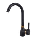 Bateria jednouchwytowa zlewozmywakowa sztorcowa LUNA czarno-złota