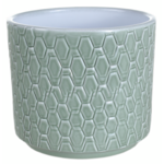 Osłonka cylinder ceramiczna 14 cm szałwia lazur CERMAX