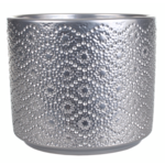 Osłonka cylinder flora ceramiczna 16 cm chrom CERMAX