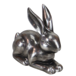 Figurka ceramiczna Zając 16,8 cm srebrny