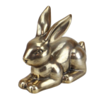 Figurka ceramiczna Zając 12,5 cm złoty