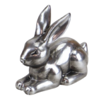 Figurka ceramiczna Zając 12,5 cm srebrny