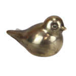 Figurka ceramiczna Ptak 8 cm złoty