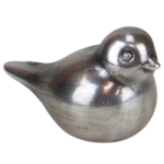 Figurka ceramiczna Ptak 8 cm srebrny