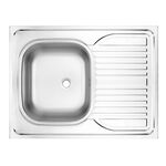 Zlewozmywak stalowy Tango satyna 80 x 60 cm 1-komorowy z ociekaczem Deante