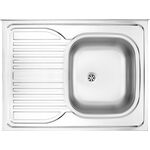 Zlewozmywak TANGO satyna 1-komorowyz ociekaczem lewy nakładany 800 x 600 + osprzęt