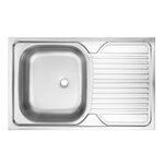 Zlewozmywak stalowy Tango satyna 80 x 50 cm 1-komorowy z ociekaczem Deante