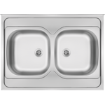 Zlewozmywak stalowy Tango satyna 80 x 60 cm 2-komorowy nieodwracalny Deante