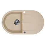 Zlewozmywak PIVA 1-komorowy z ociekaczem piasek granit 780 x 440 x 180 + osprzęt