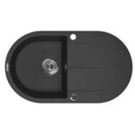 Zlewozmywak PIVA 1-komorowy z ociekaczem grafit granit 780 x 440 x 180 + osprzęt