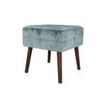 Stołek o drewnianych nogach 40 x 40 x 48 cm niebieskoszary