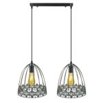 Lampa wisząca 2-płomienna E27 czarny 6802/2 Lampa wisząca - 01