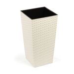 Doniczka FINEZJA 40 x 40 rattan kremowy Lamela