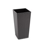 Doniczka FINEZJA 35 x 35 rattan grafit metalik Lamela